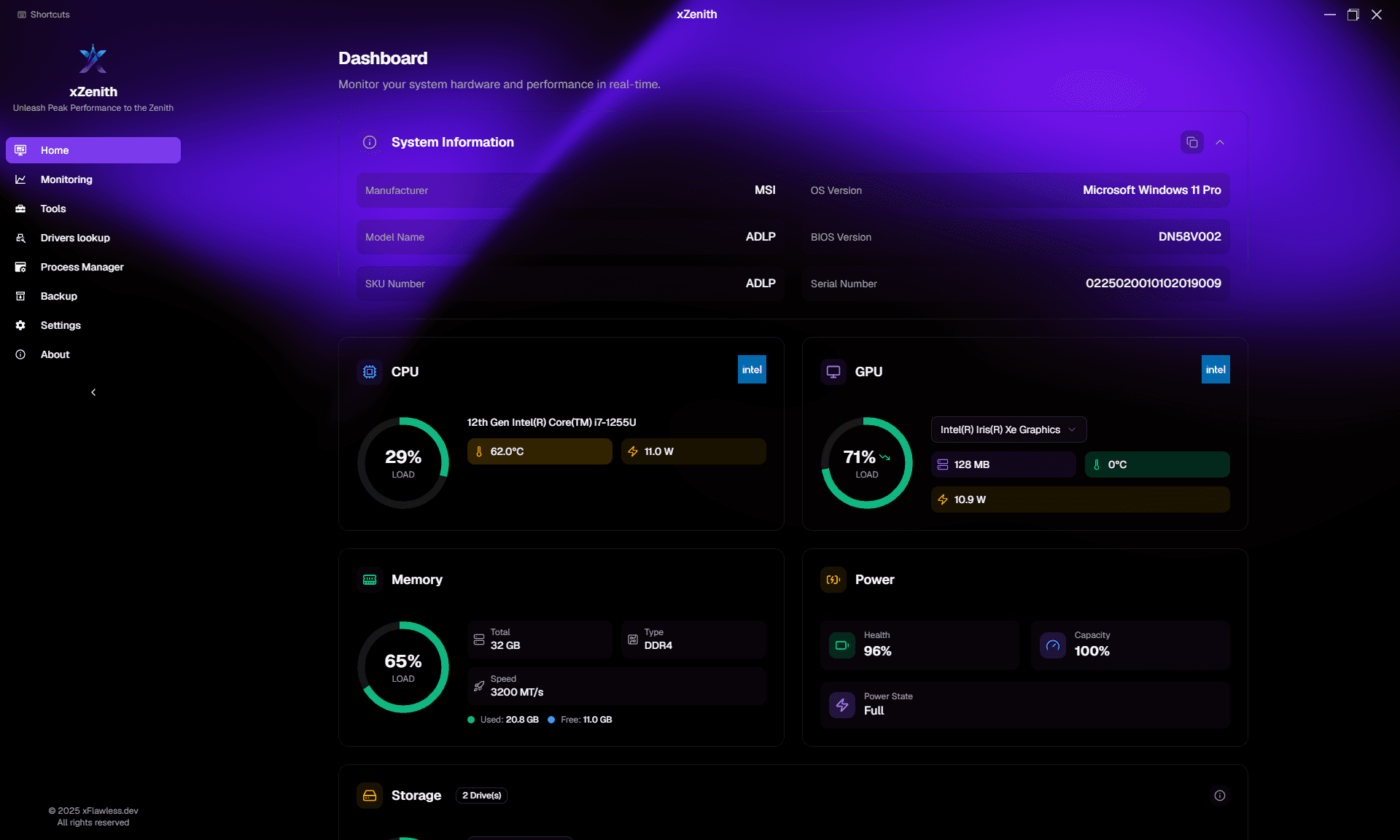 xZenith Dashboard